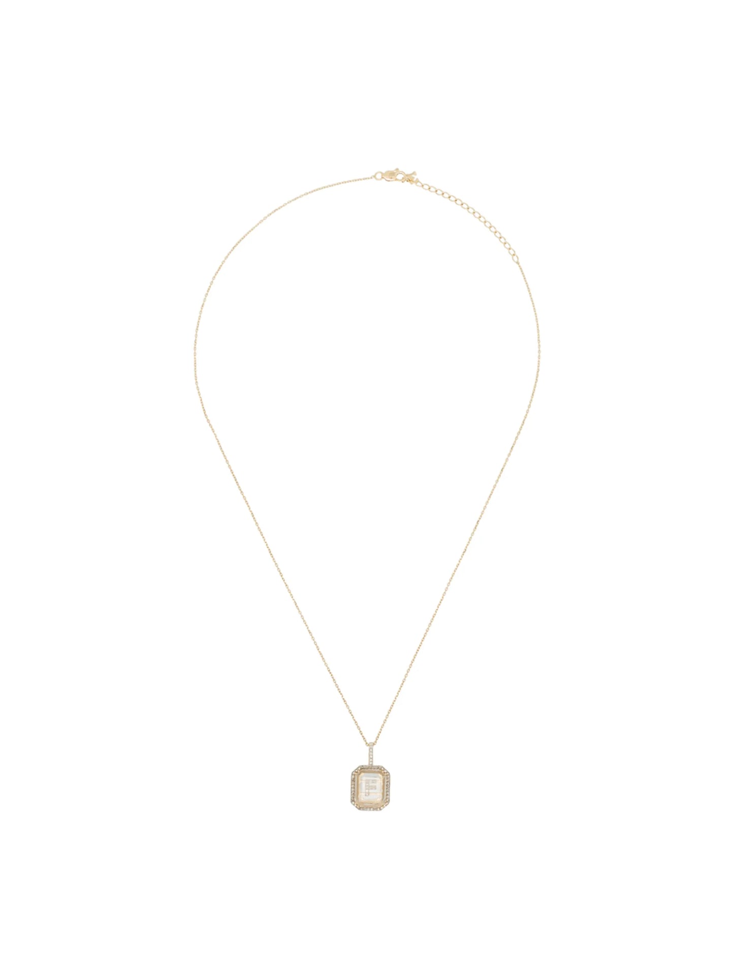 14kt yellow gold F-initial diamond necklace