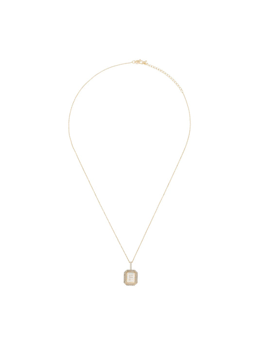 14kt yellow gold F-initial diamond necklace
