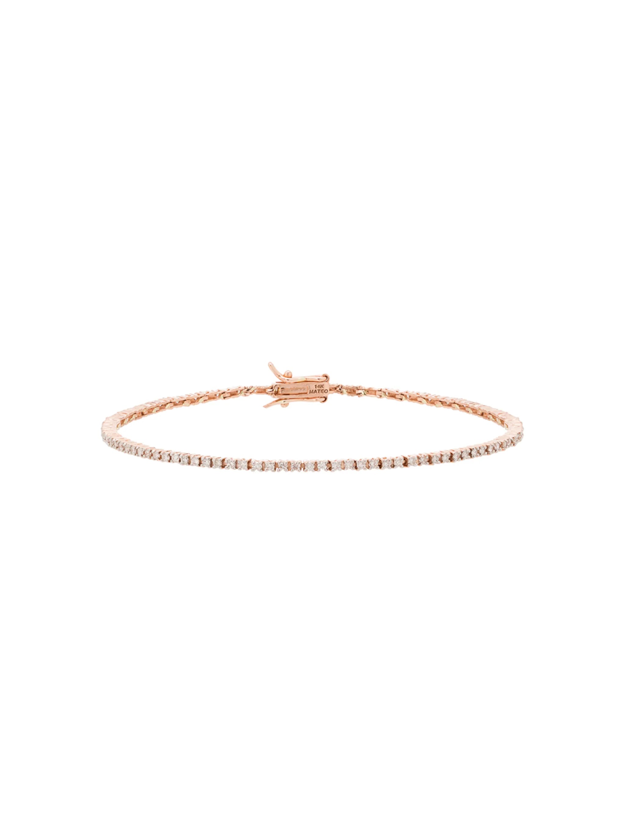 14kt rose gold diamond tennis bracelet