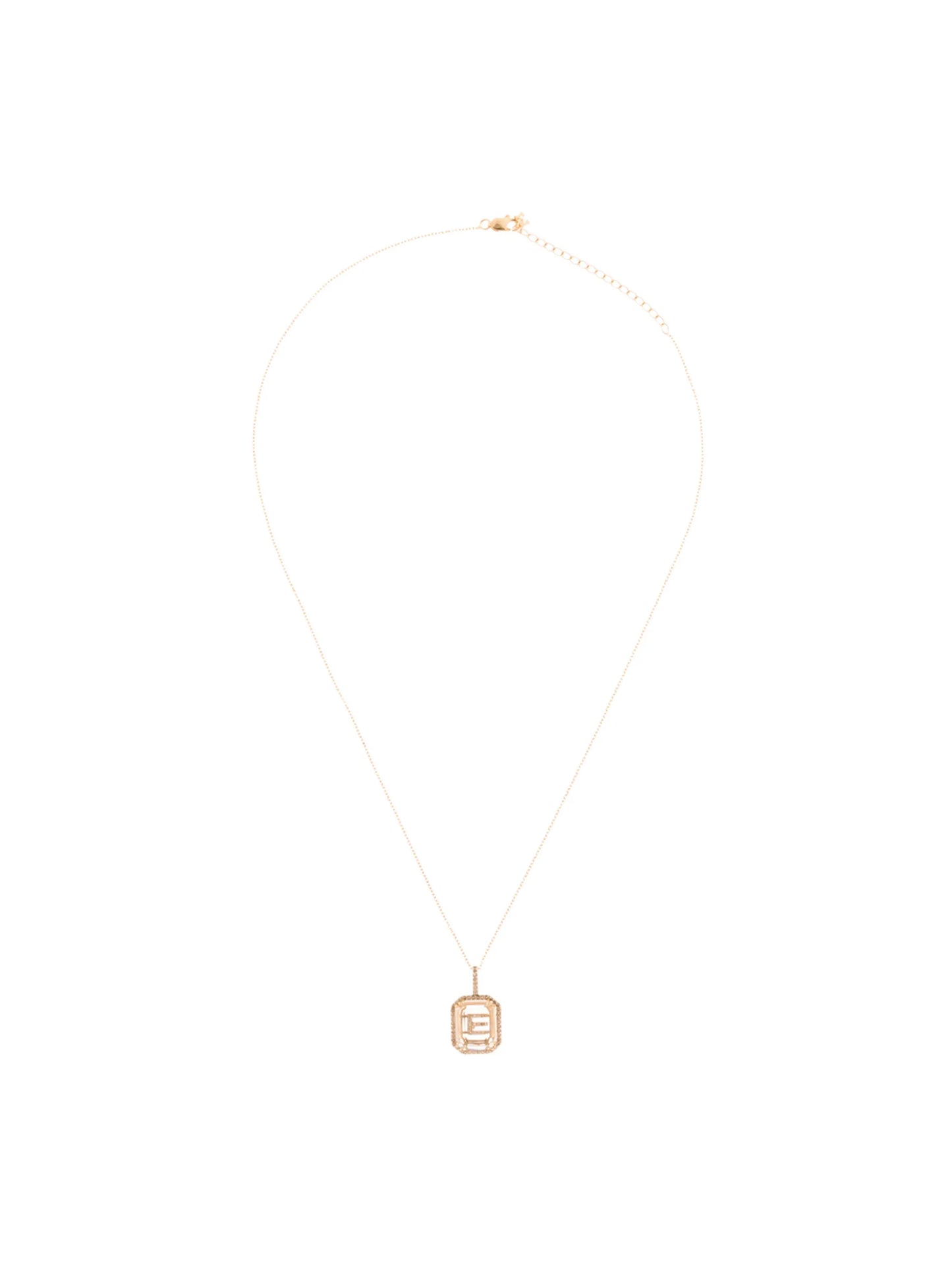 14kt yellow gold E diamond necklace