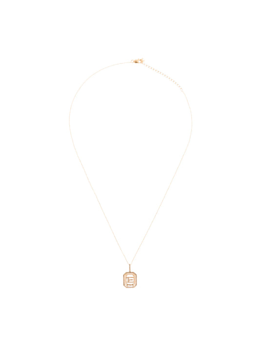 14kt yellow gold E diamond necklace