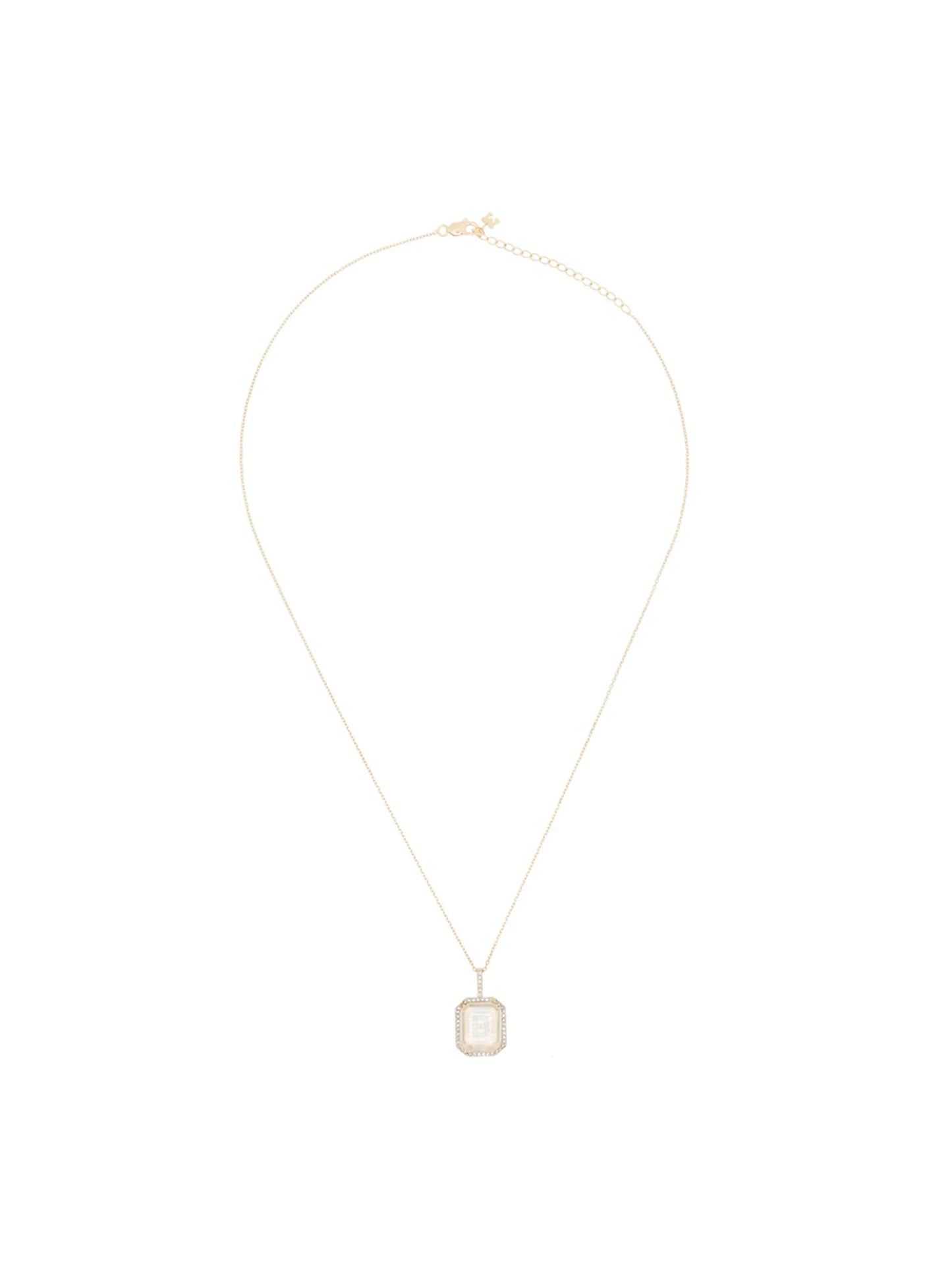 14kt yellow gold diamond B necklace