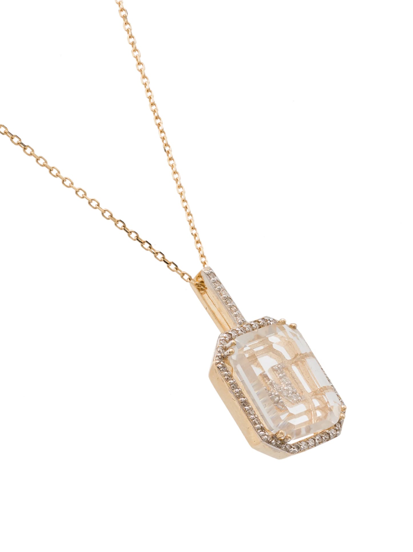 14kt yellow gold N-initial diamond necklace