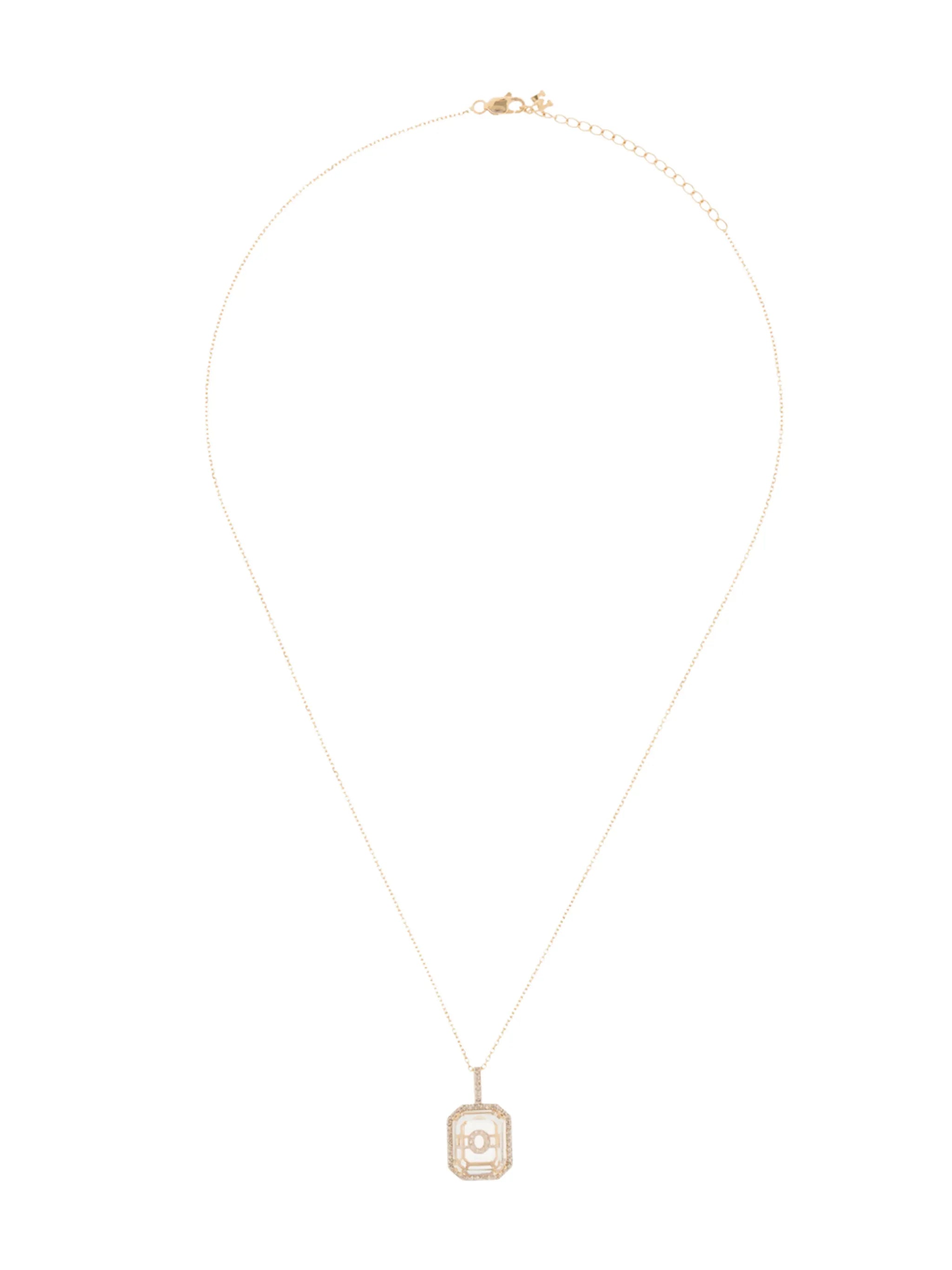 14kt yellow gold O-initial diamond necklace