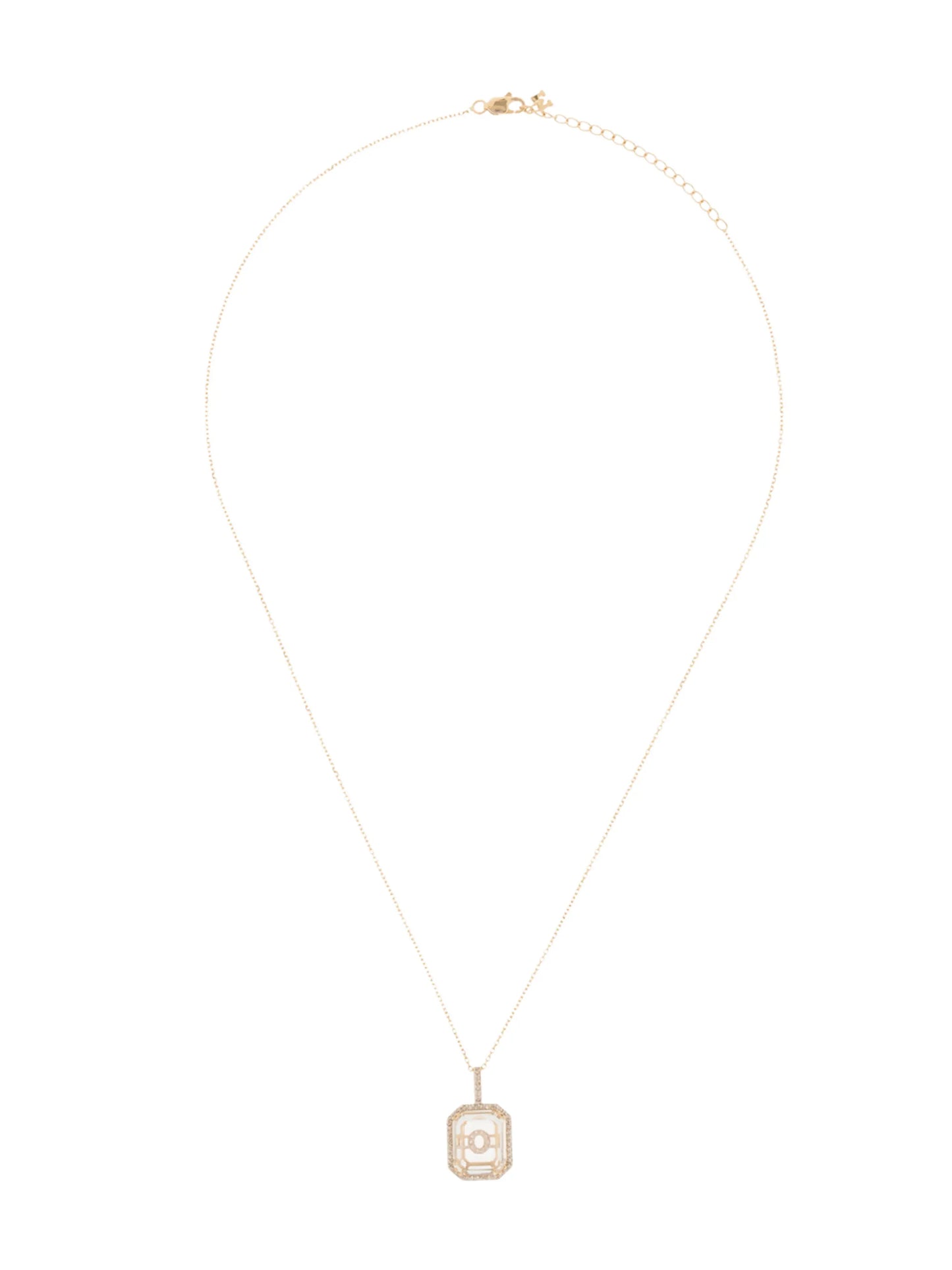 14kt yellow gold O-initial diamond necklace