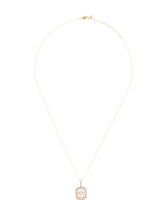 14kt yellow gold O-initial diamond necklace
