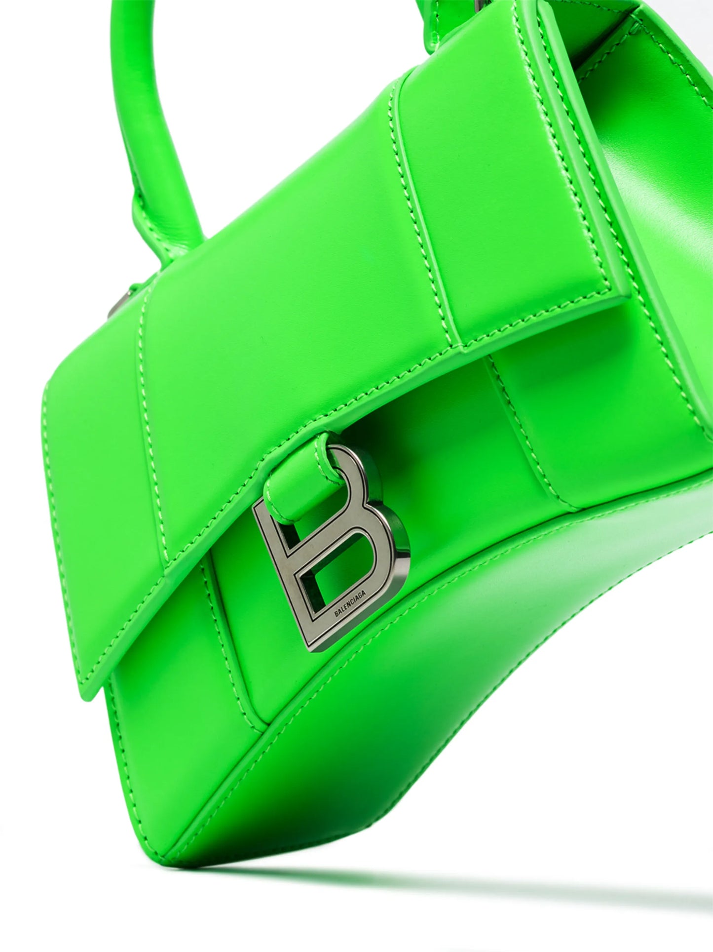 Hourglass top-handle leather mini bag