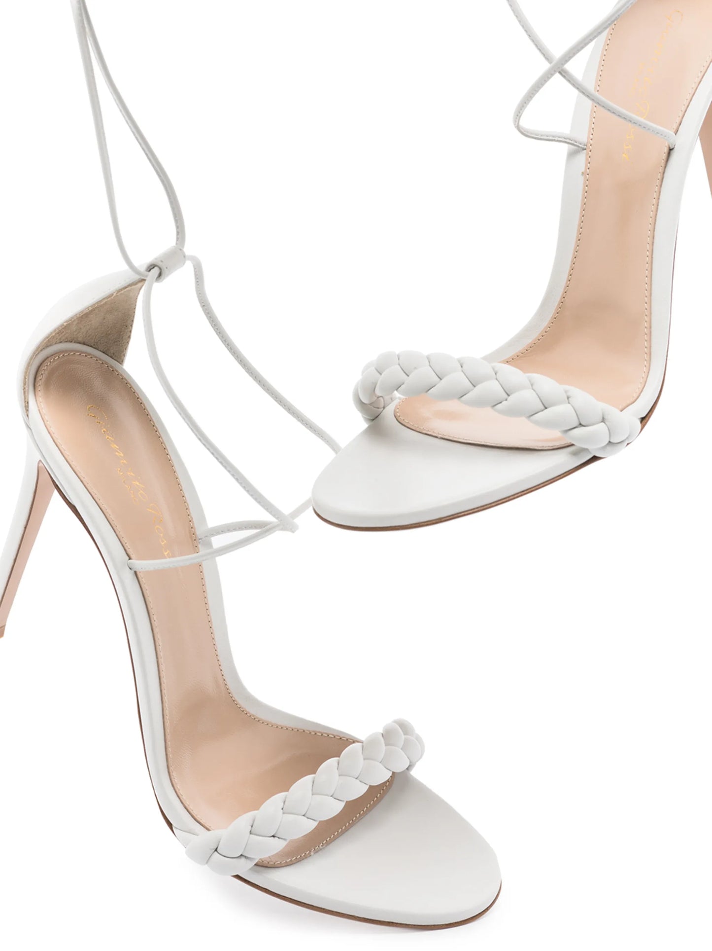 Leomi 105mm braided lace-up sandals