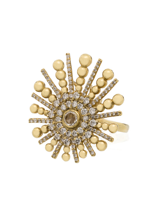 18kt yellow gold Spoke diamond ring