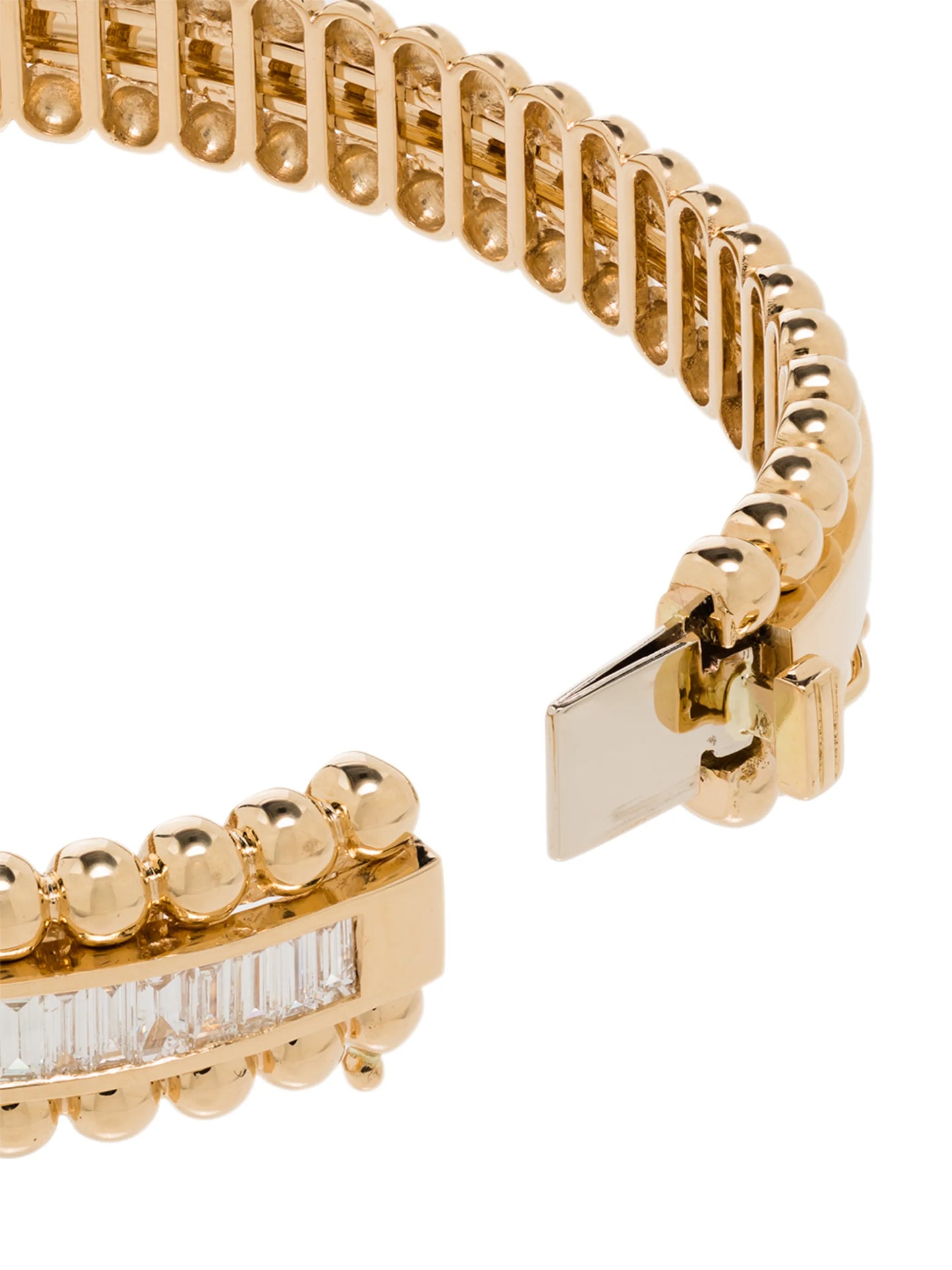 18K yellow gold diamond ball stretch bracelet