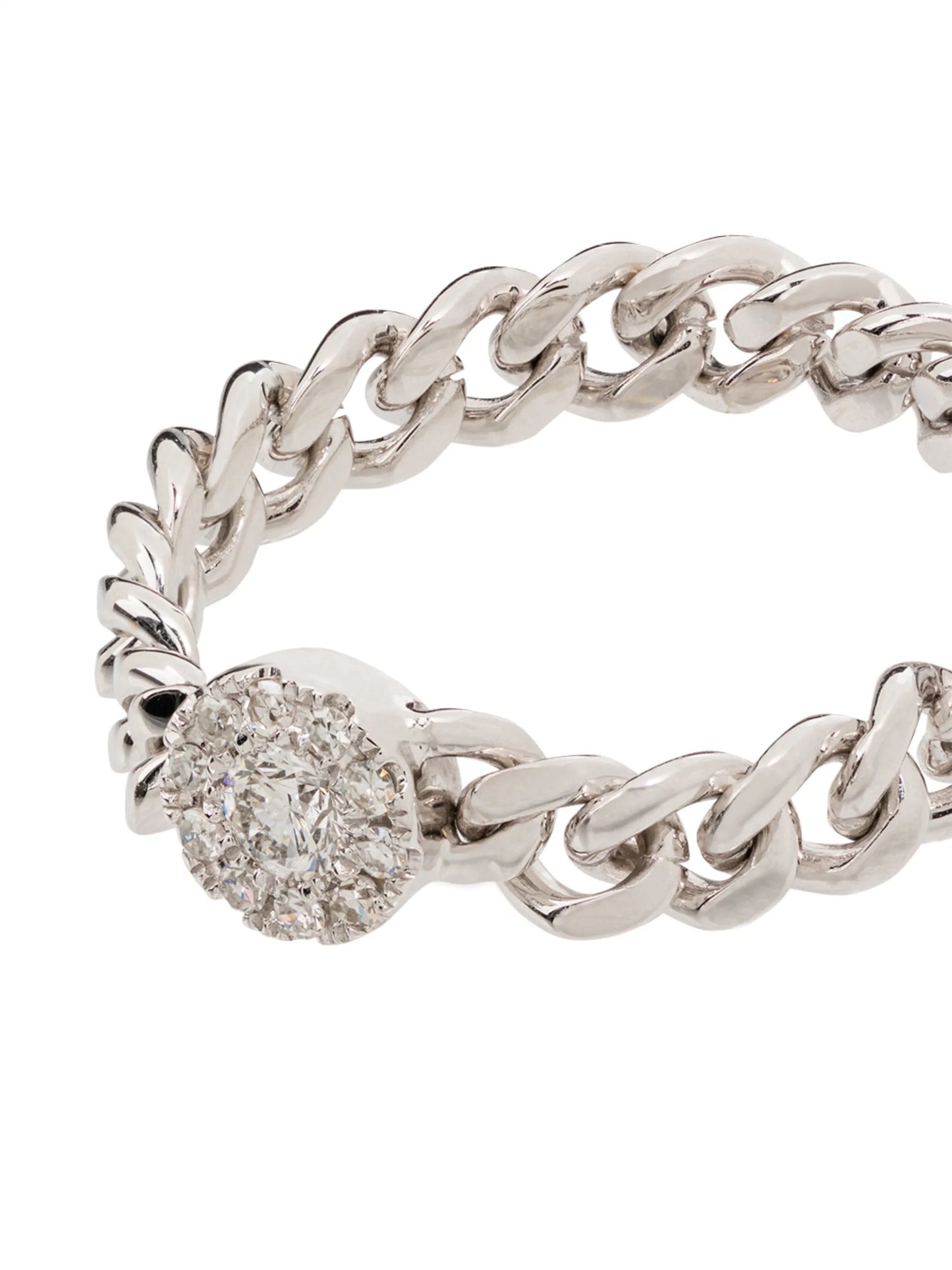 18kt white gold circle diamond ring
