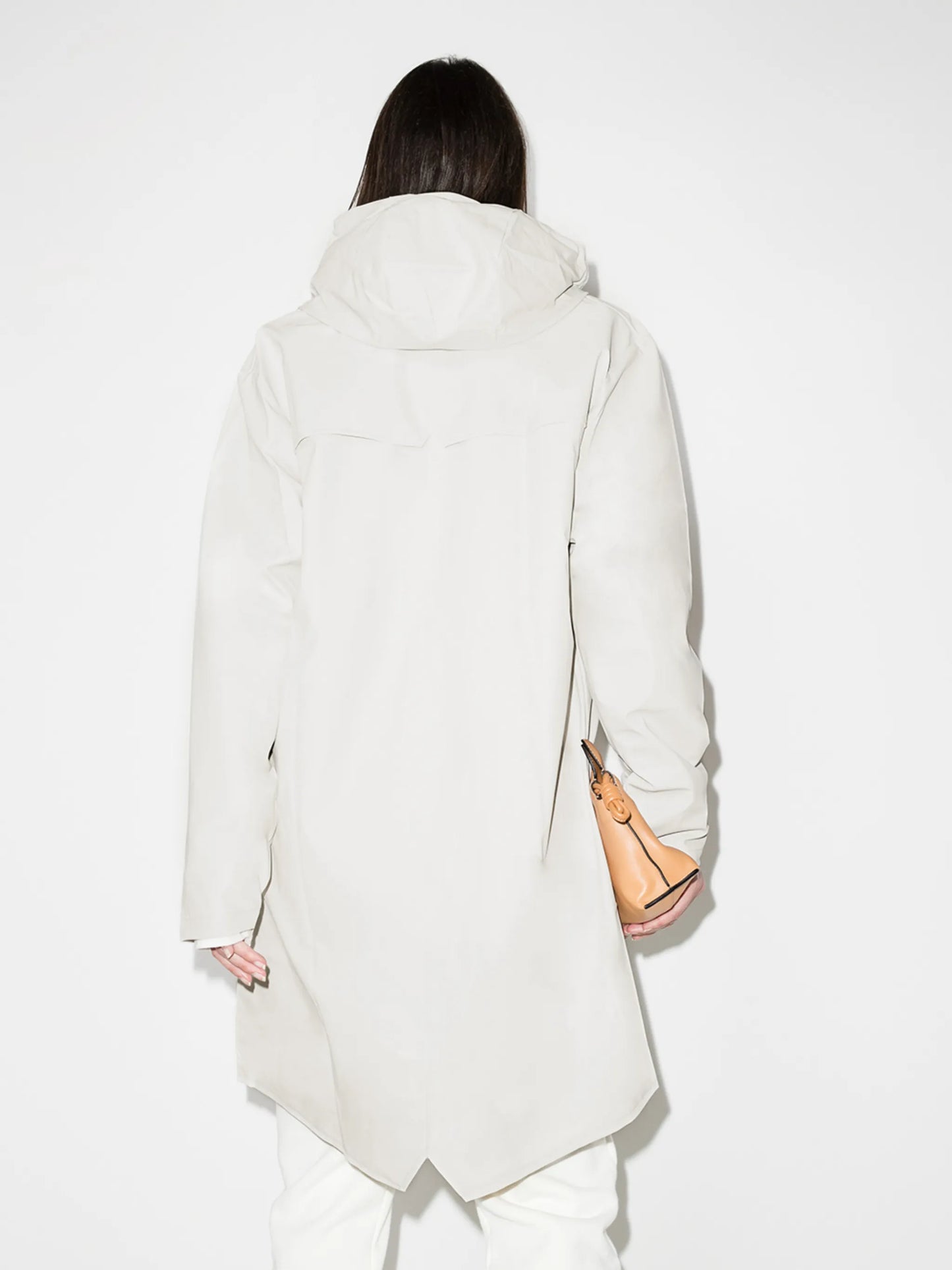 hooded button-up raincoat