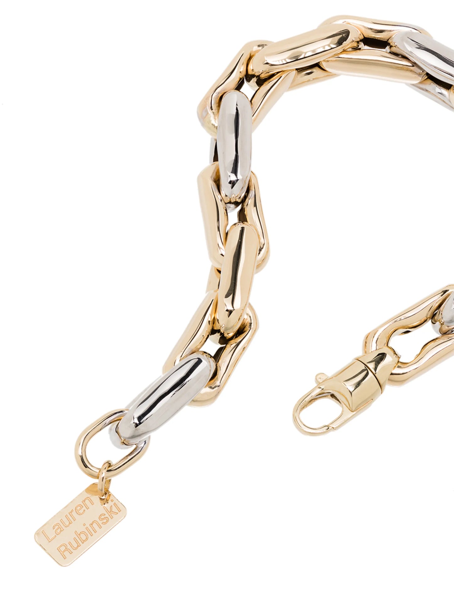 14kt gold two-tone chain-link bracelet