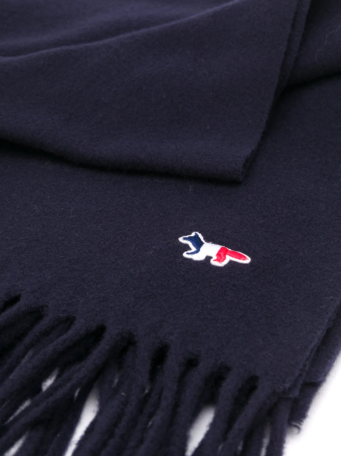 embroidered-logo wool scarf