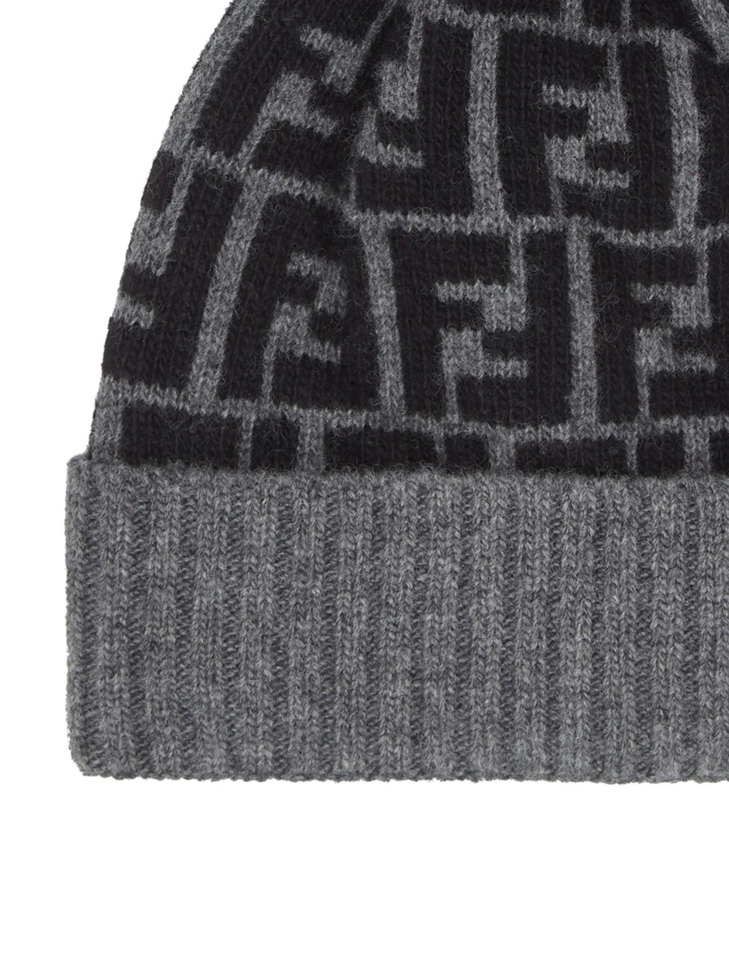 FF pattern pompom beanie