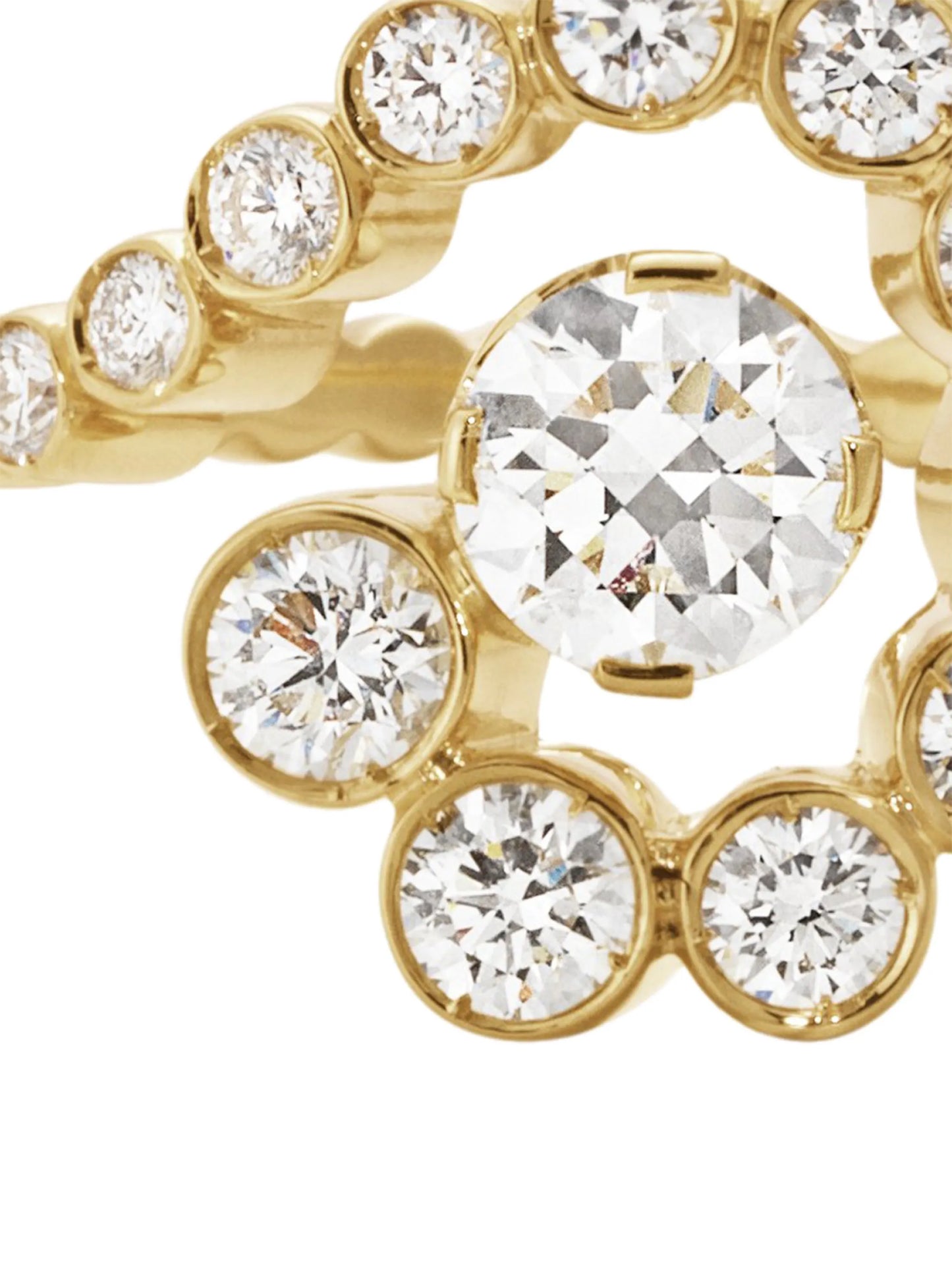 18kt yellow gold Escargot De Diamant ring