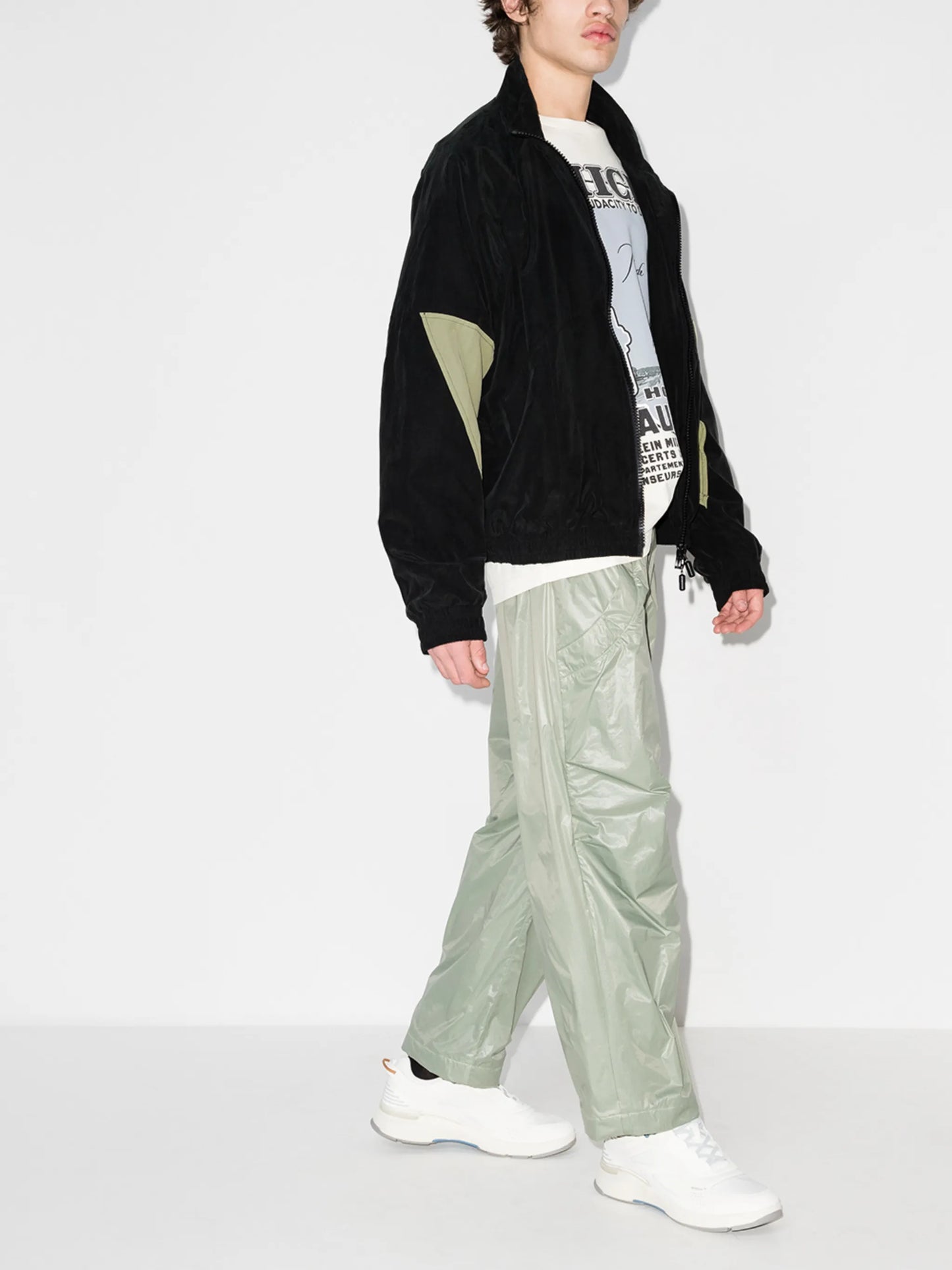 panelled zip-front jacket