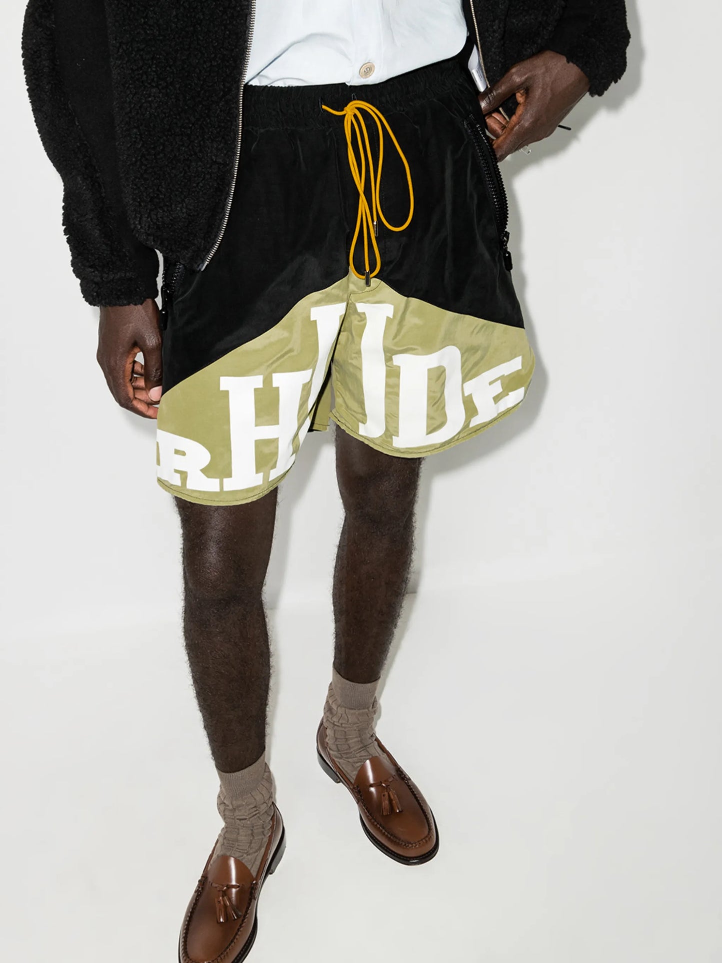Yatching logo print track shorts