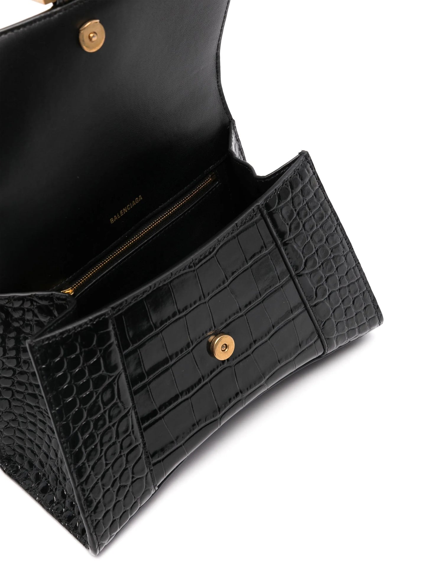 Hourglass croc-effect leather tote bag