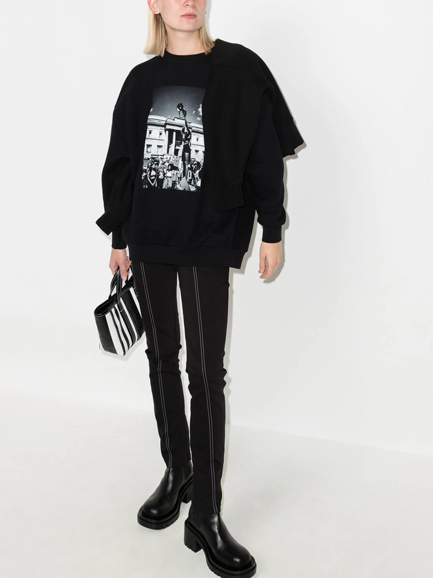 long-sleeve photograph print sweatshirt