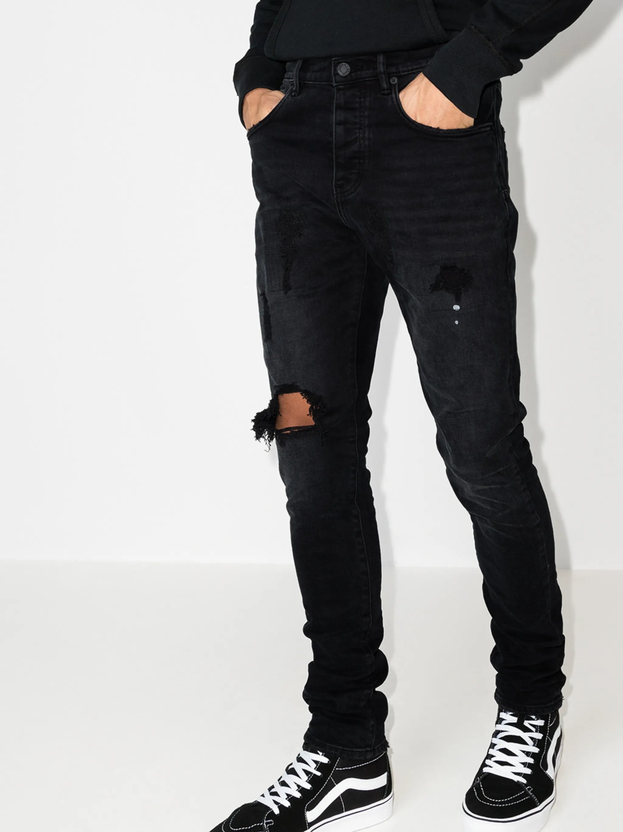 ripped detail jeans