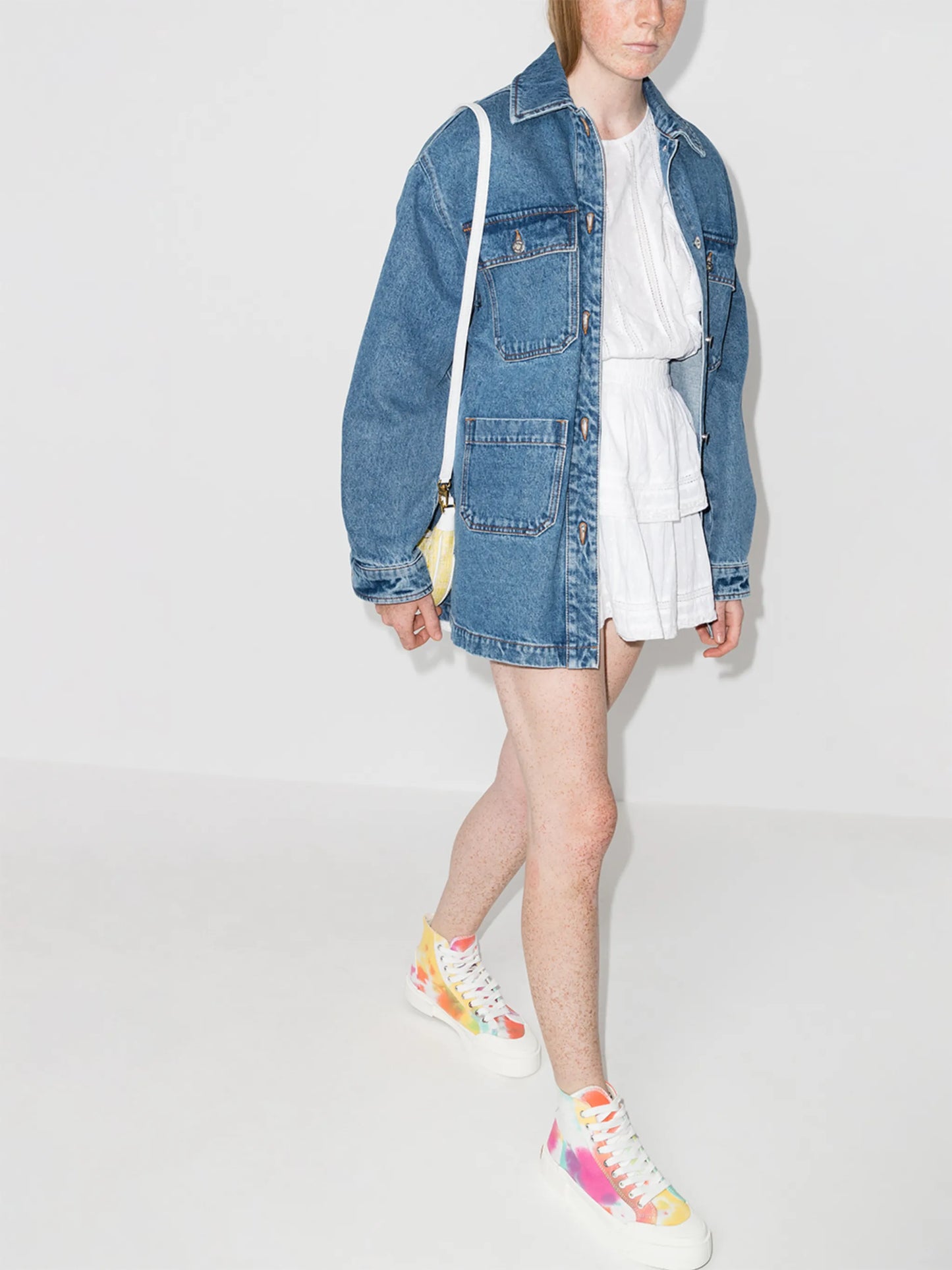 Natasha ruffle-trim minidress