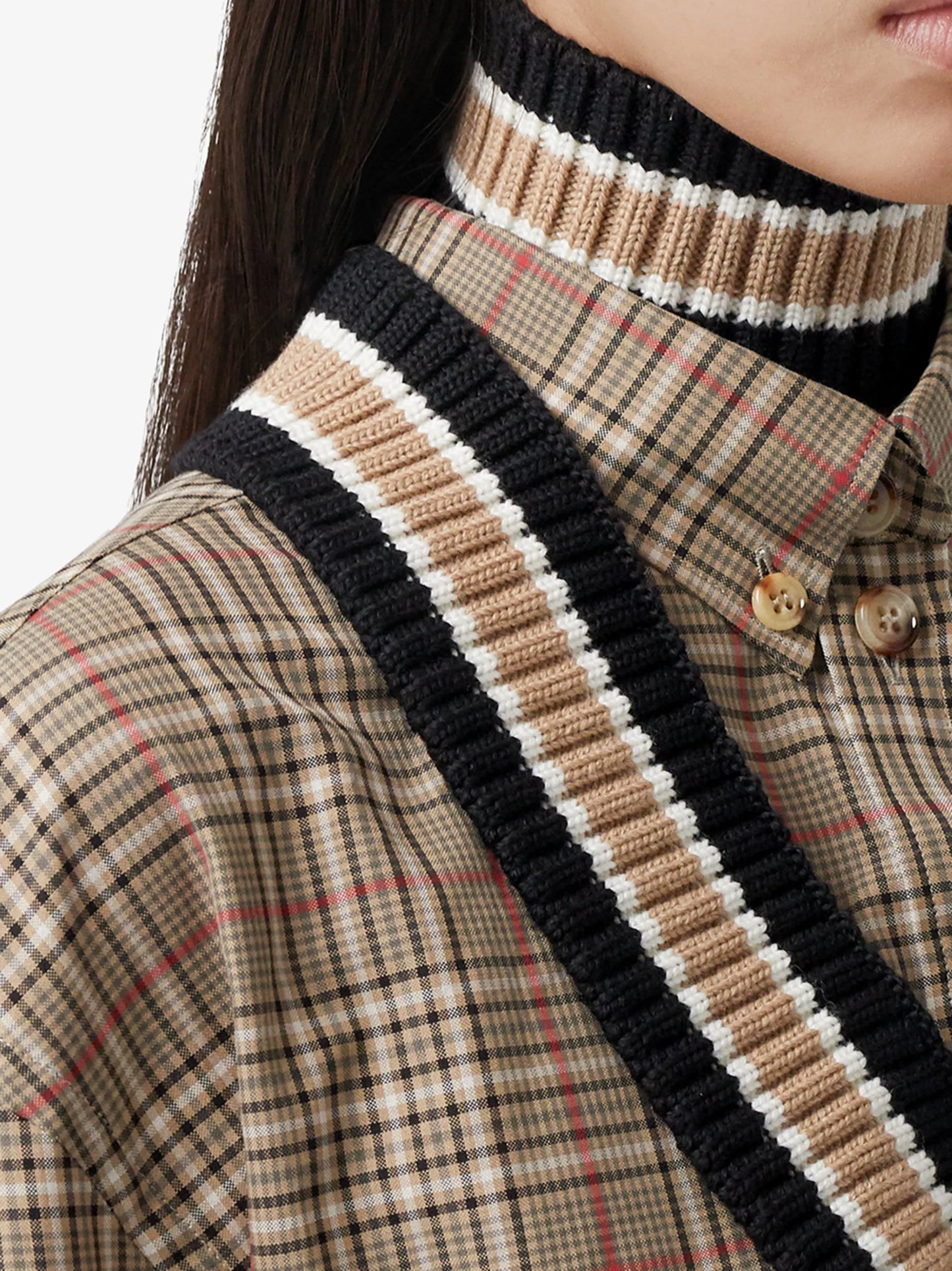 oversized cricket stripe check shirt