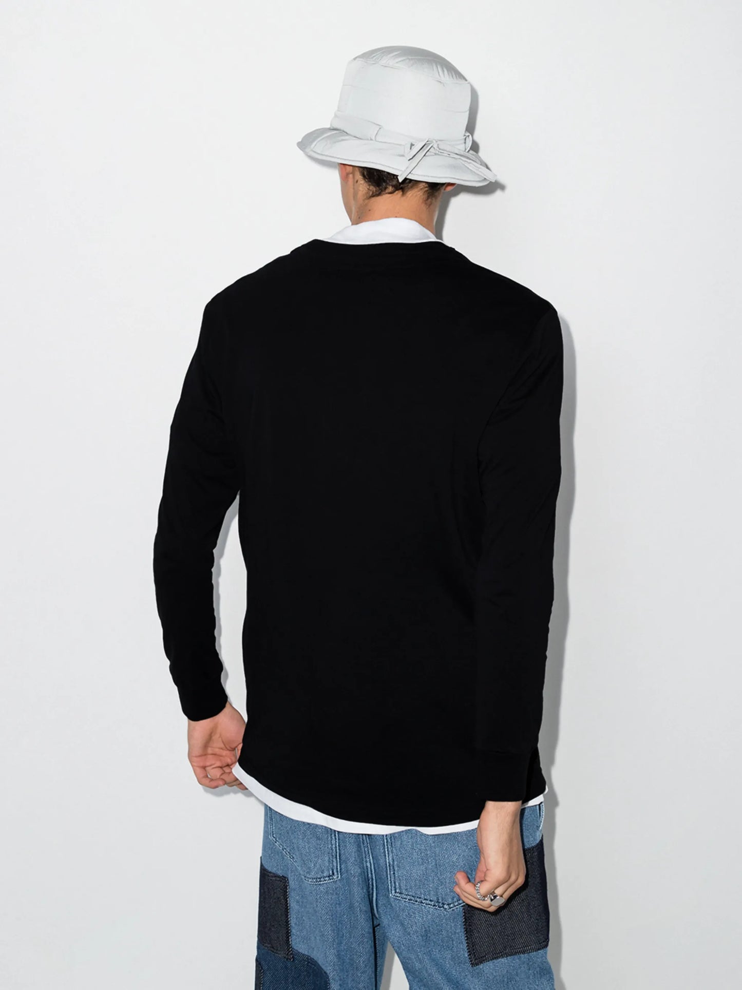 long-sleeve photograph print T-shirt