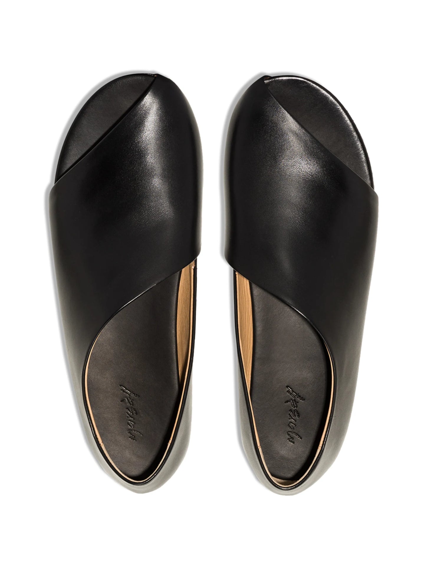 leather flat pumps
