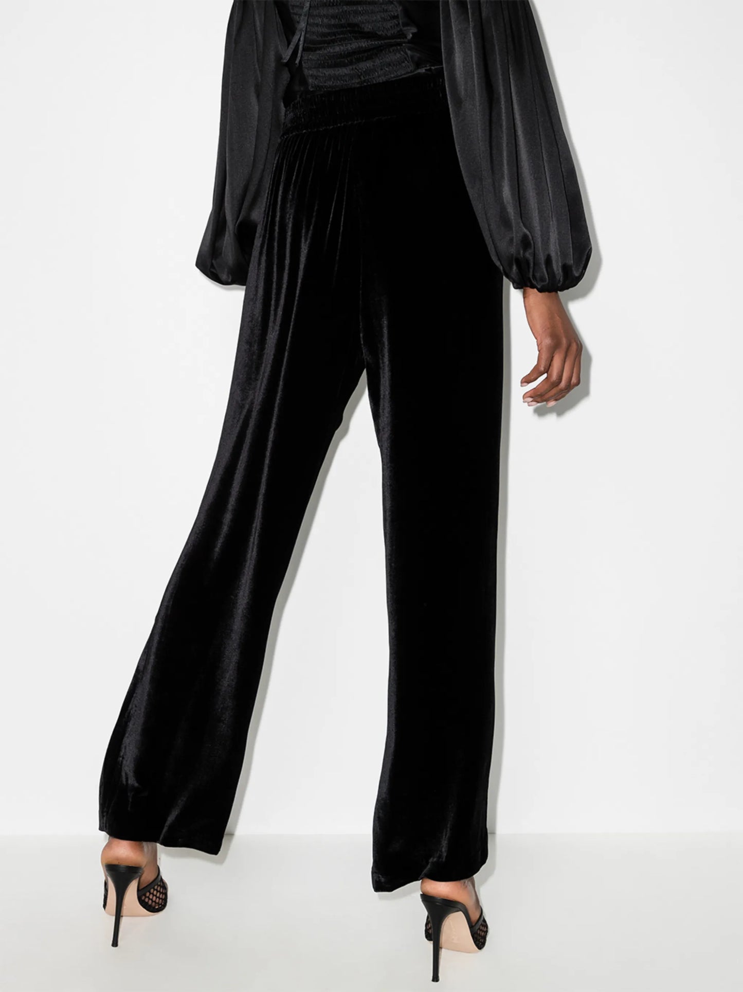 Vanya velvet high-waist trousers