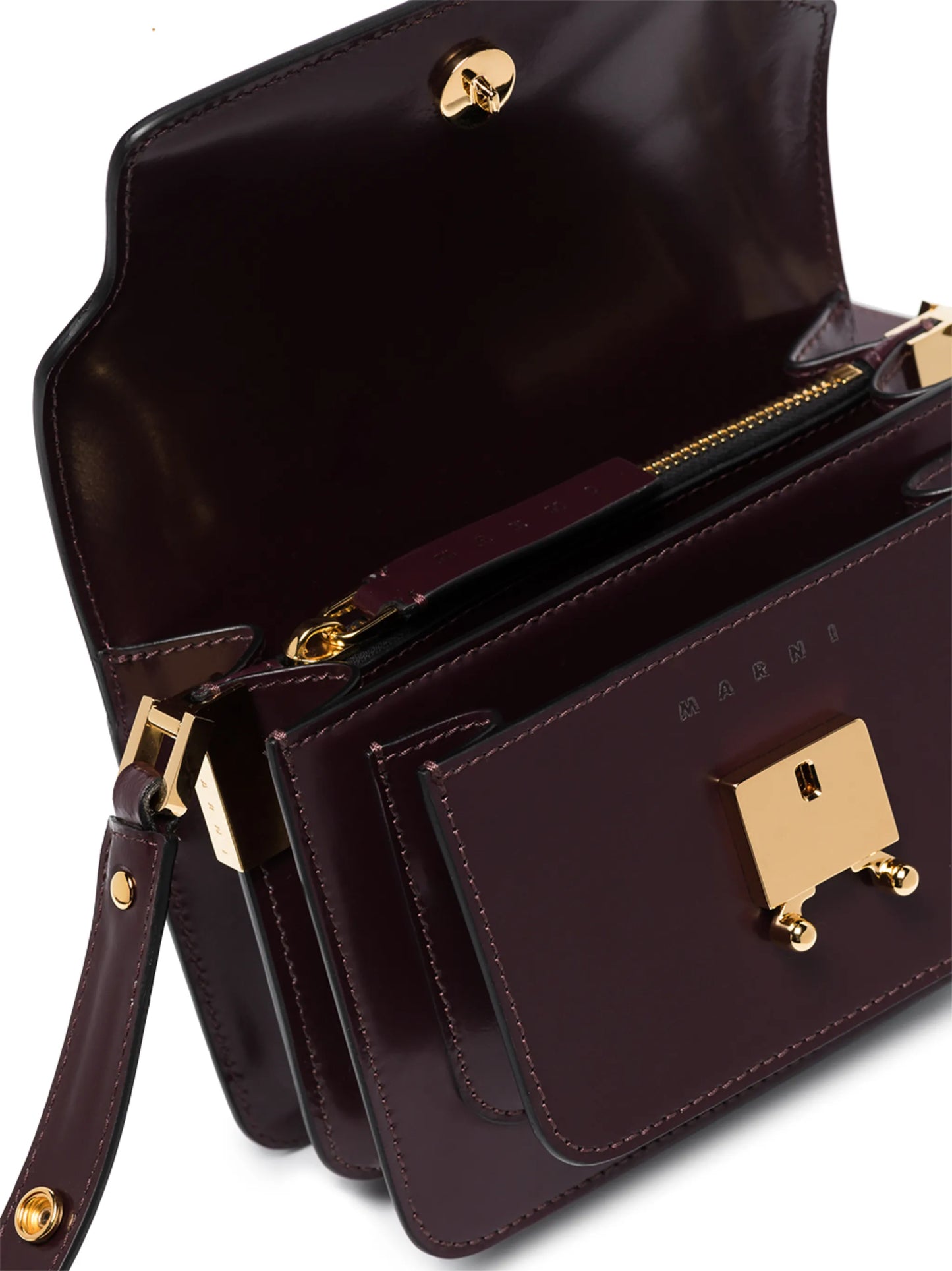Trunk leather shoulder bag