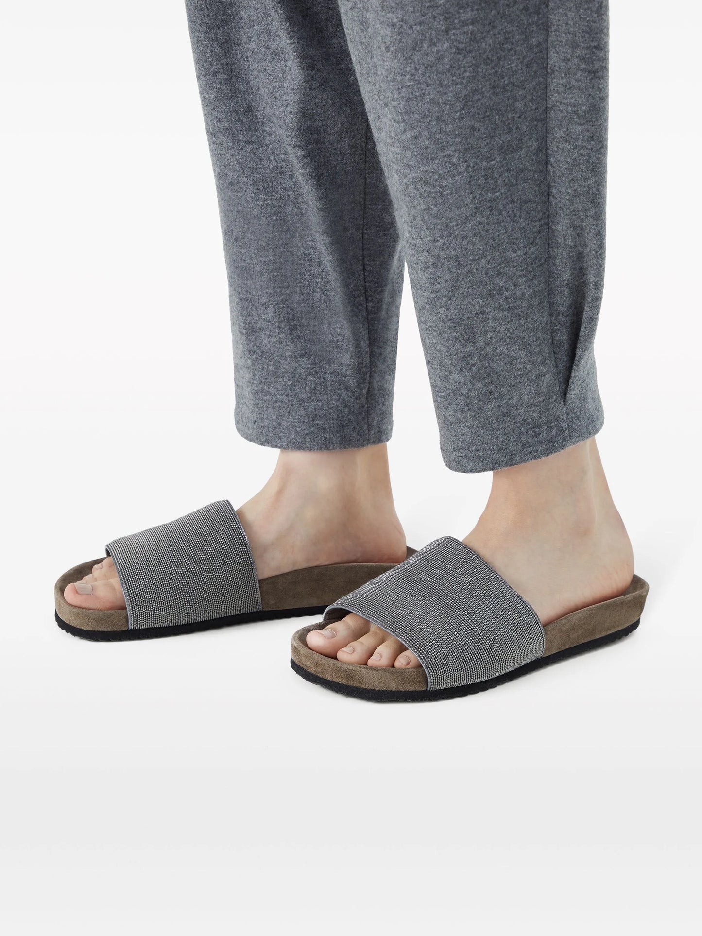 monili-embroidered band slides