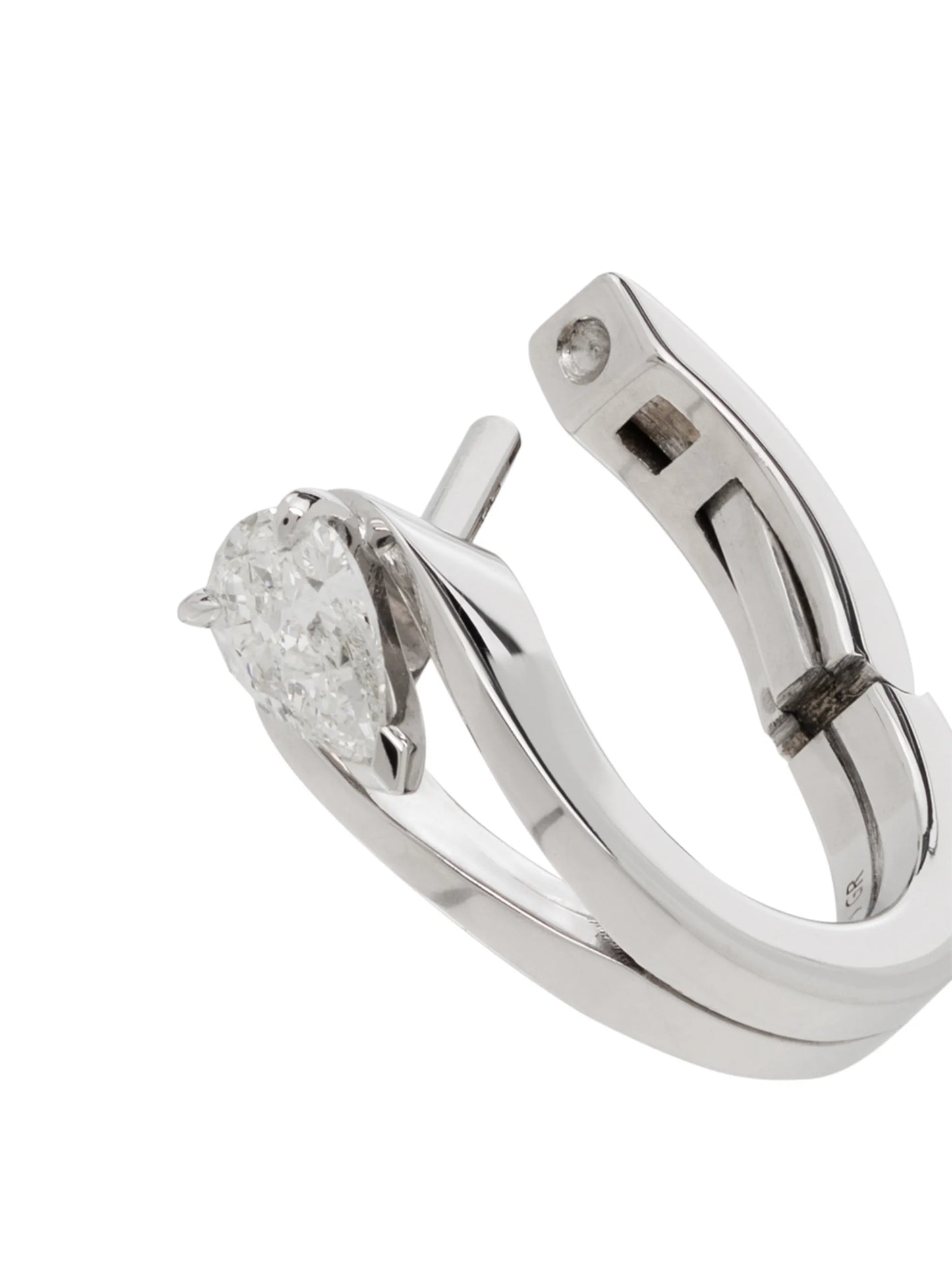 18kt white gold mini diamond hoops