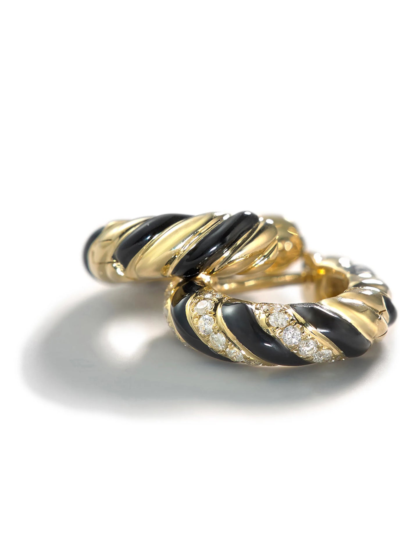 9kt yellow gold crystal hoop earrings