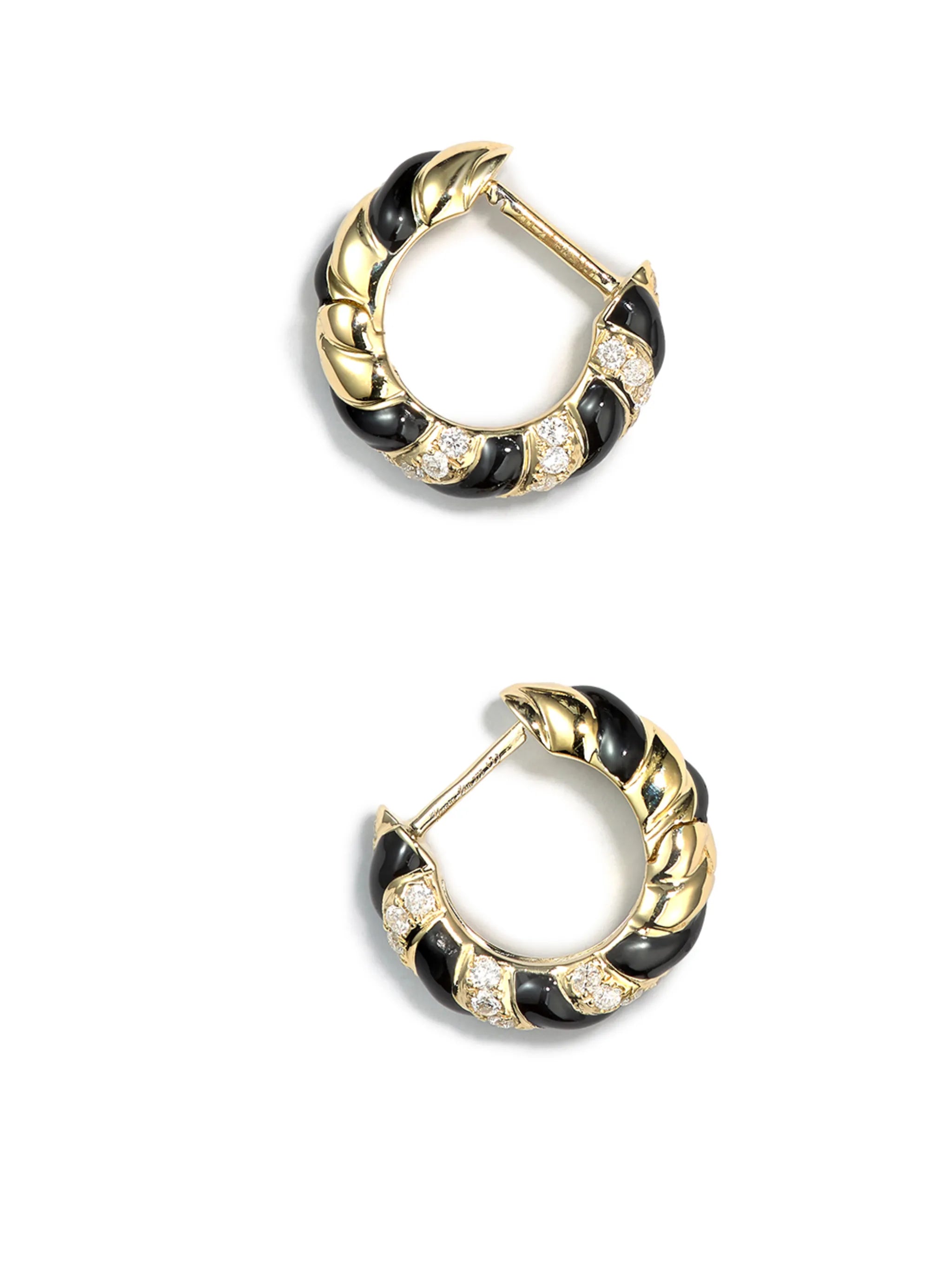 9kt yellow gold crystal hoop earrings