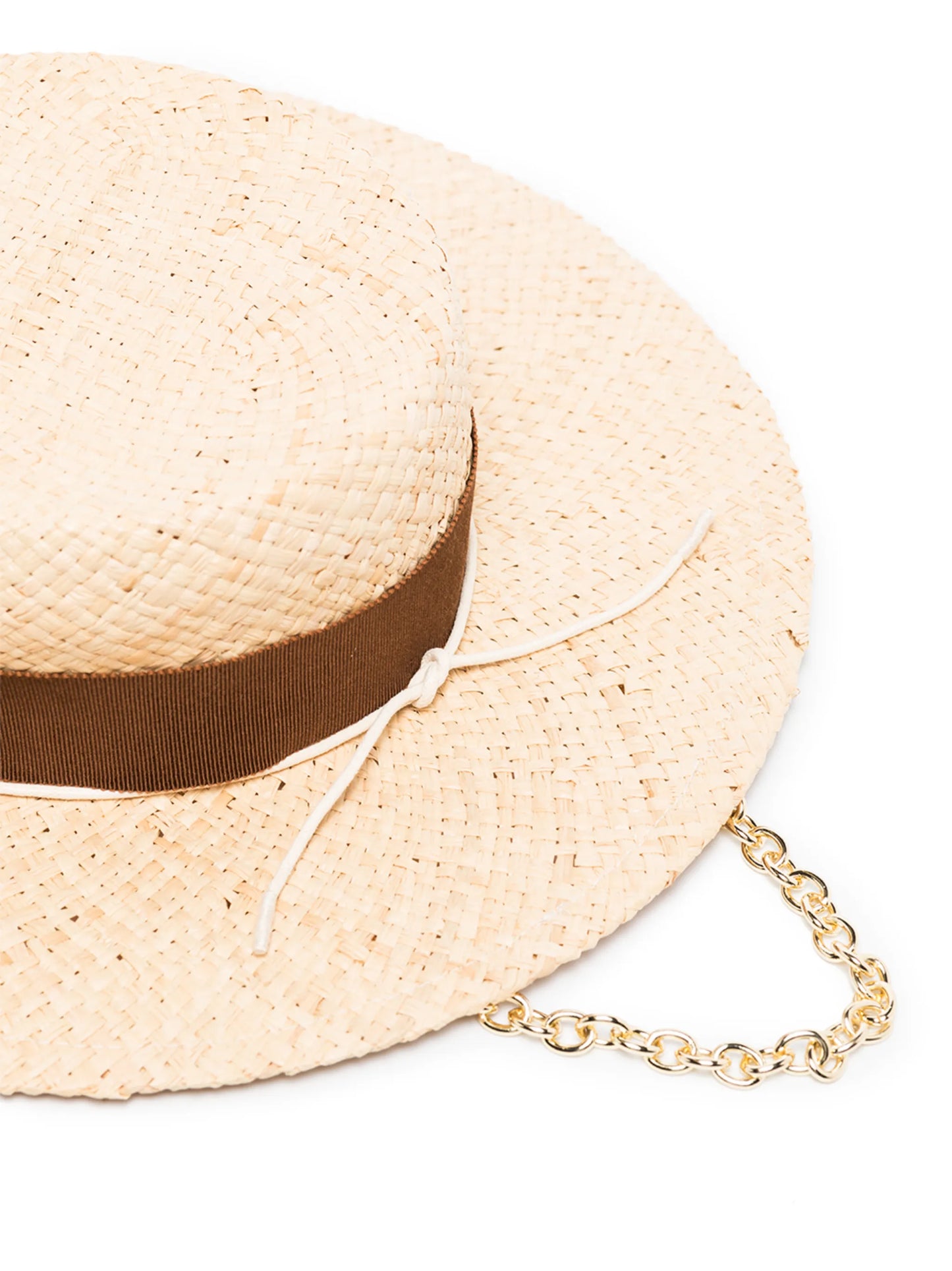 woven-look boater hat