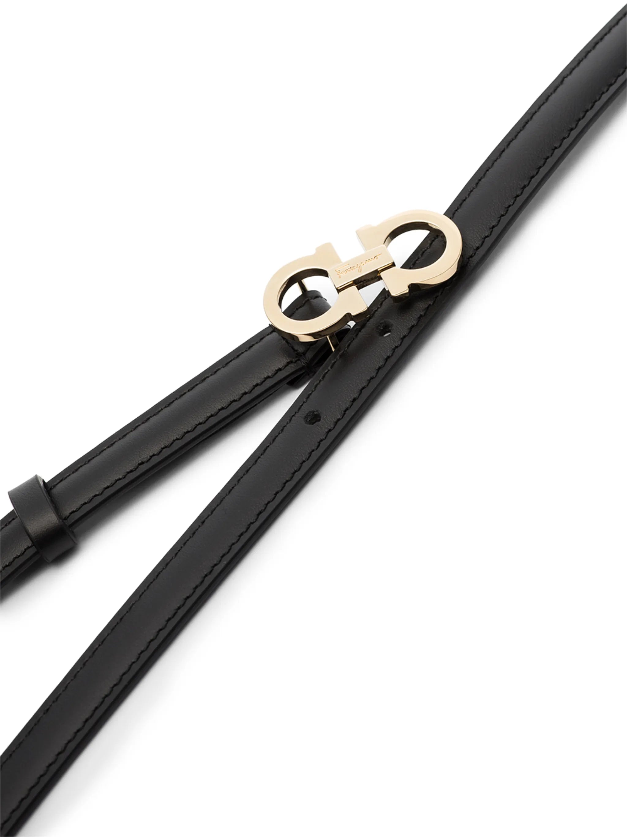logo-plaque leather belt