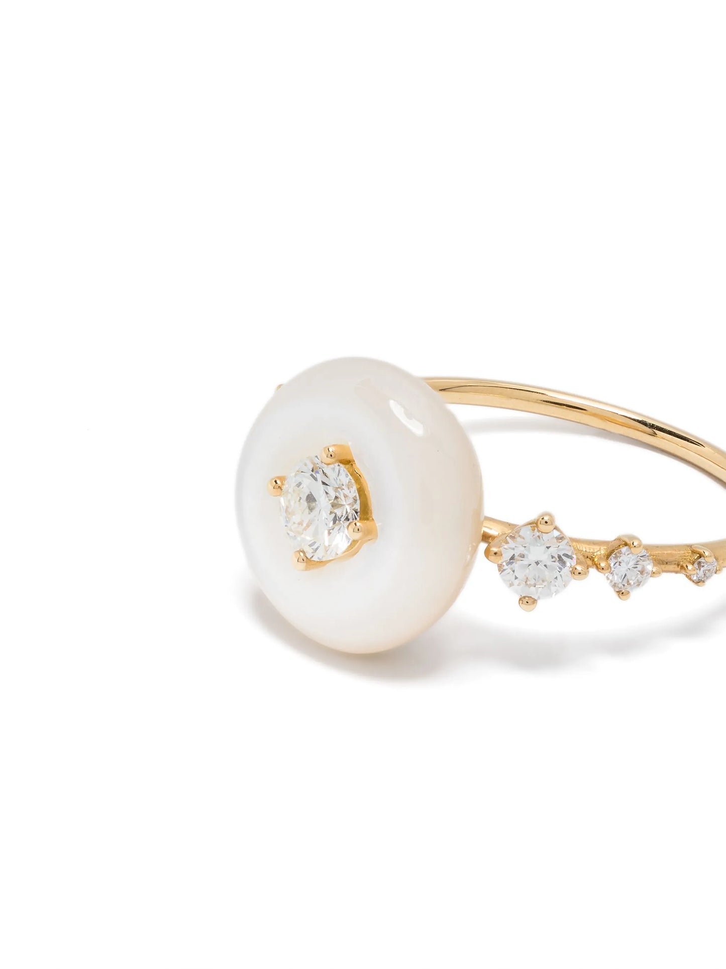 18kt yellow gold Orbit diamond and tagua ring