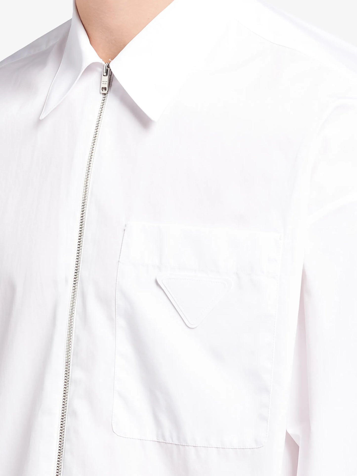 loose fit zip front shirt