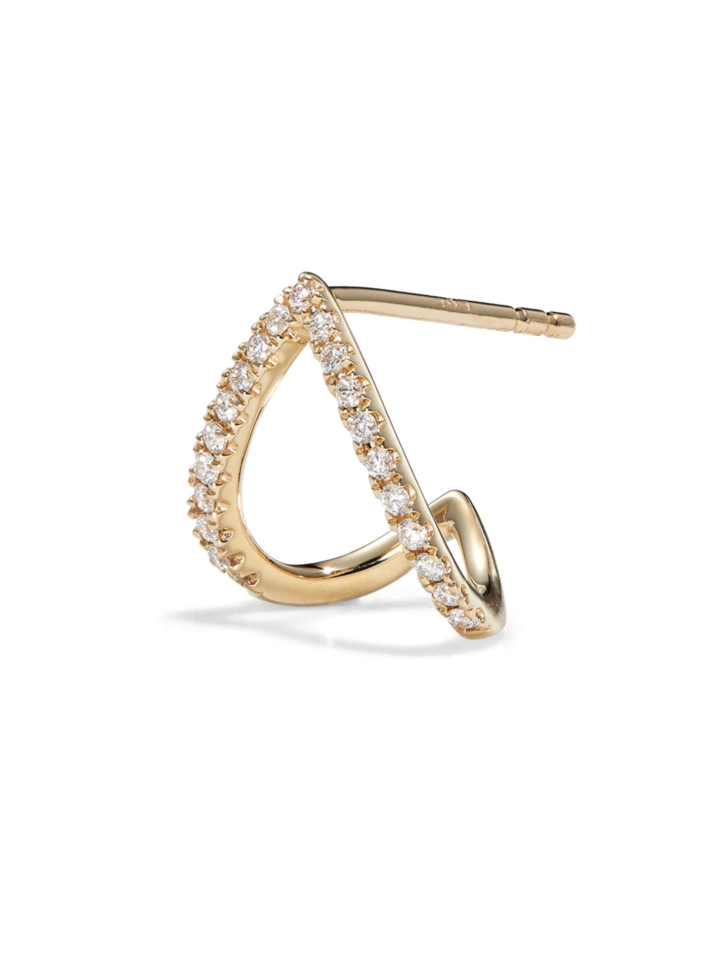 14kt gold Wishbone earring