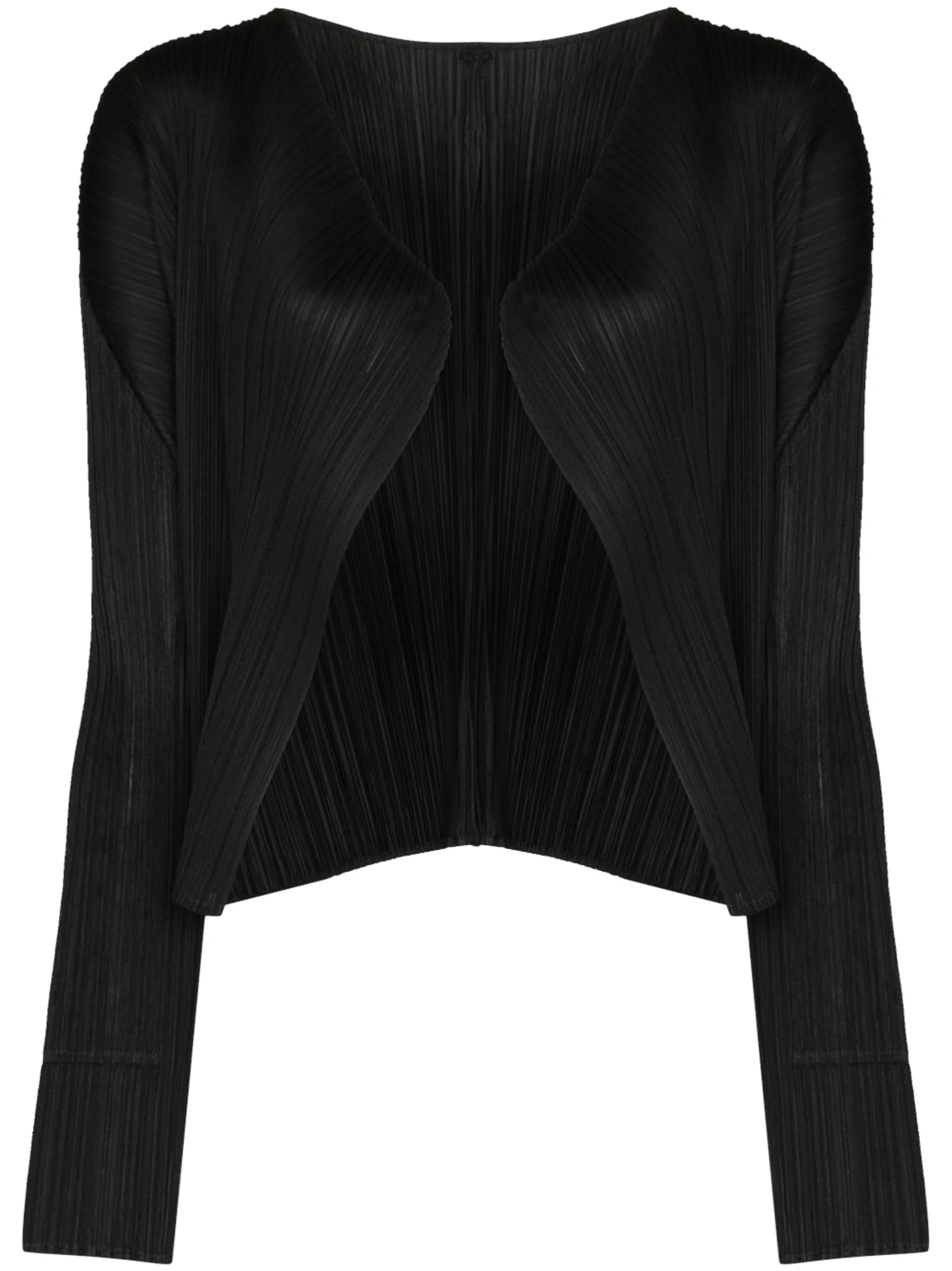 plissé long-sleeve cardigan
