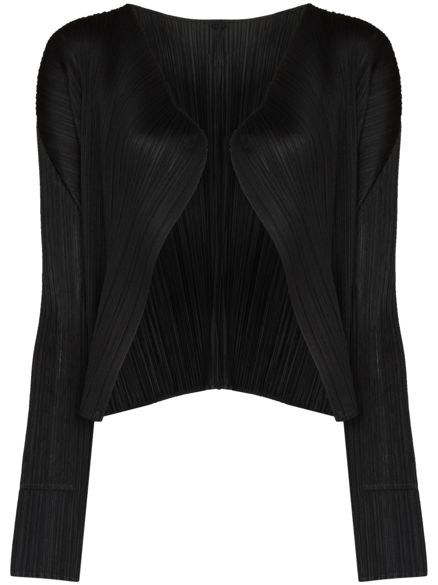 plissé long-sleeve cardigan