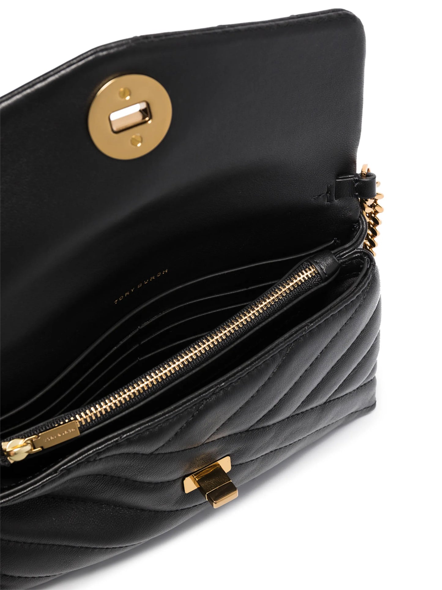 chevron leather chain wallet
