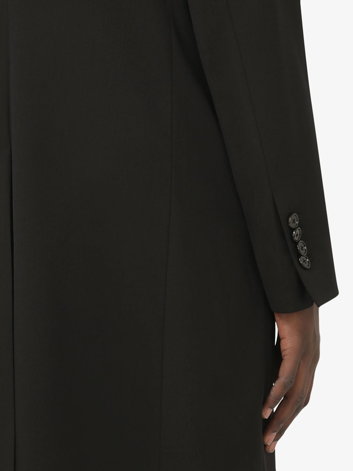 single-breasted stretch-wool coat