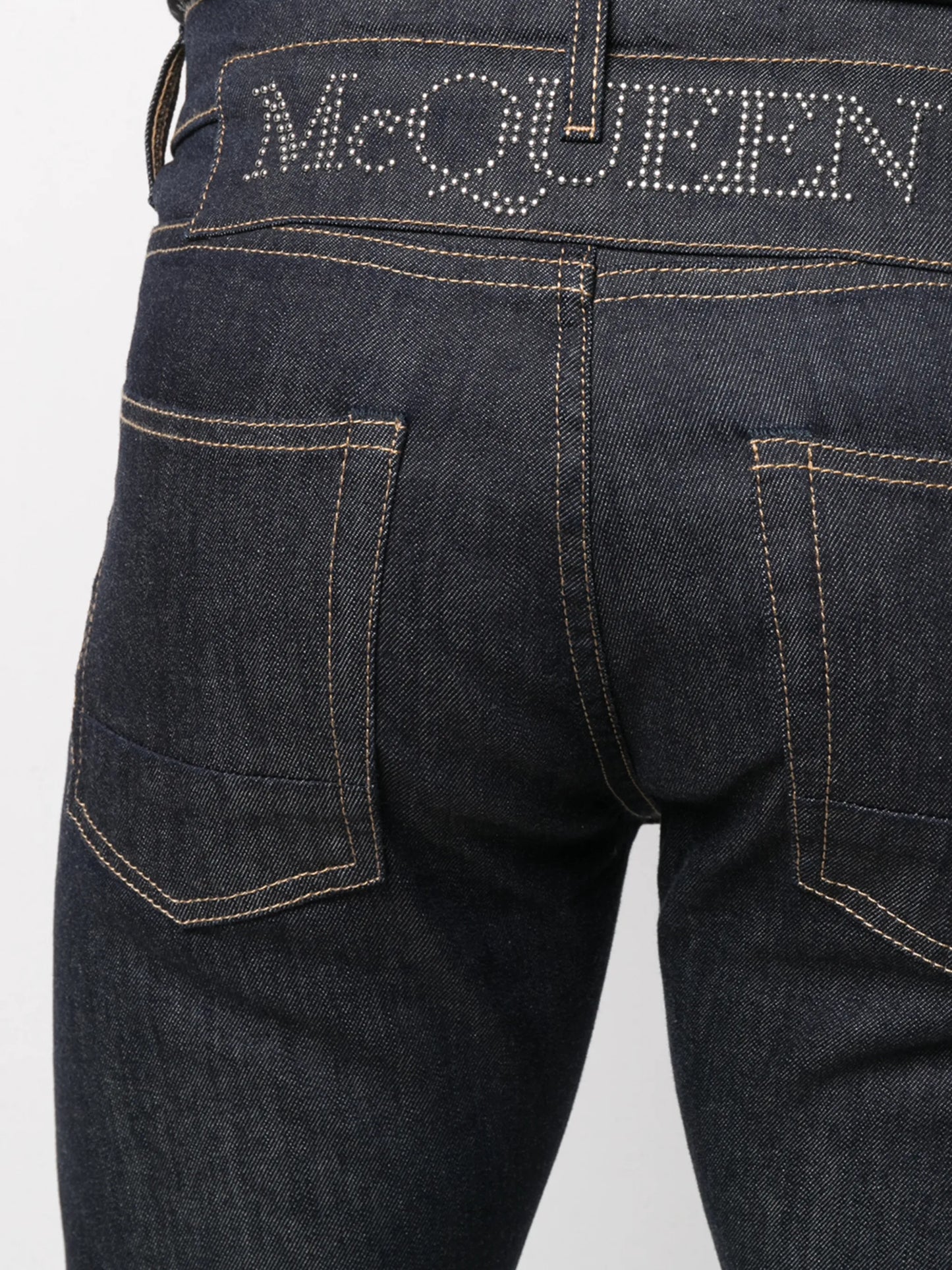 studded logo slim-fit jeans