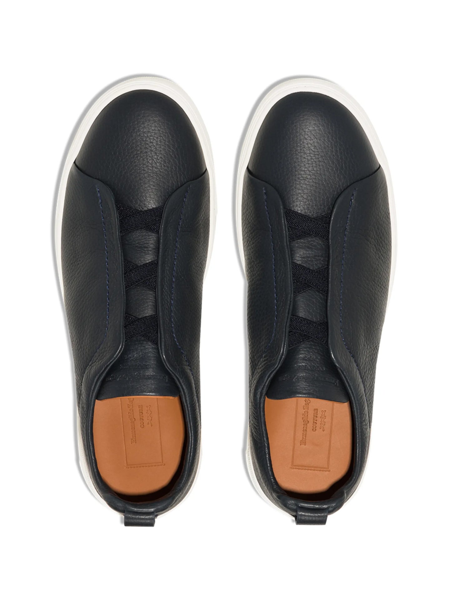 pebbled leather slip-on sneakers