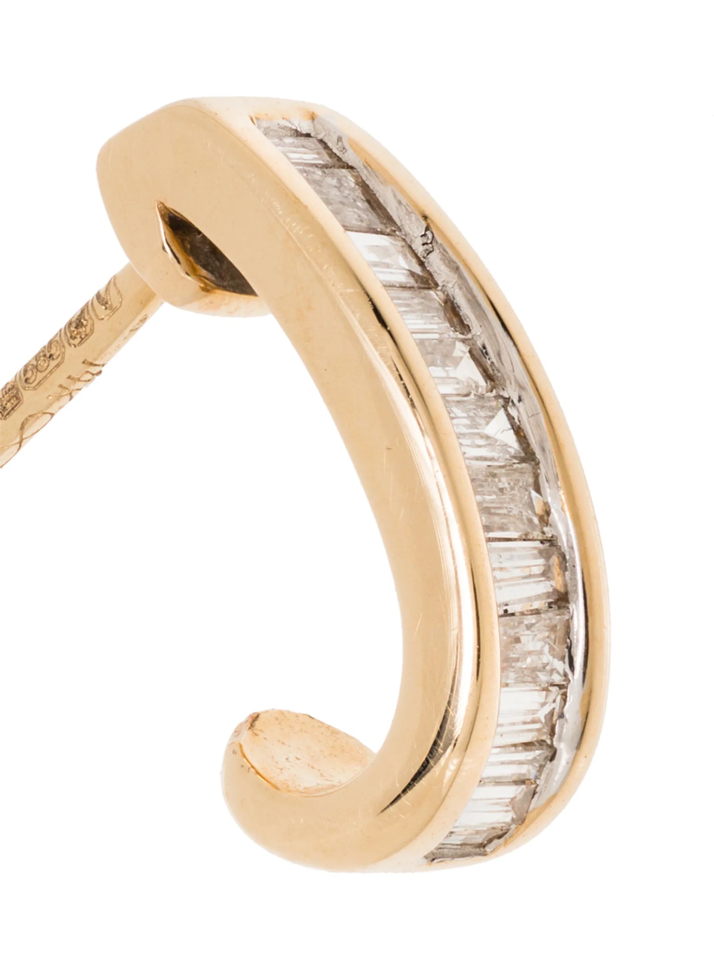 14kt yellow gold diamond huggies