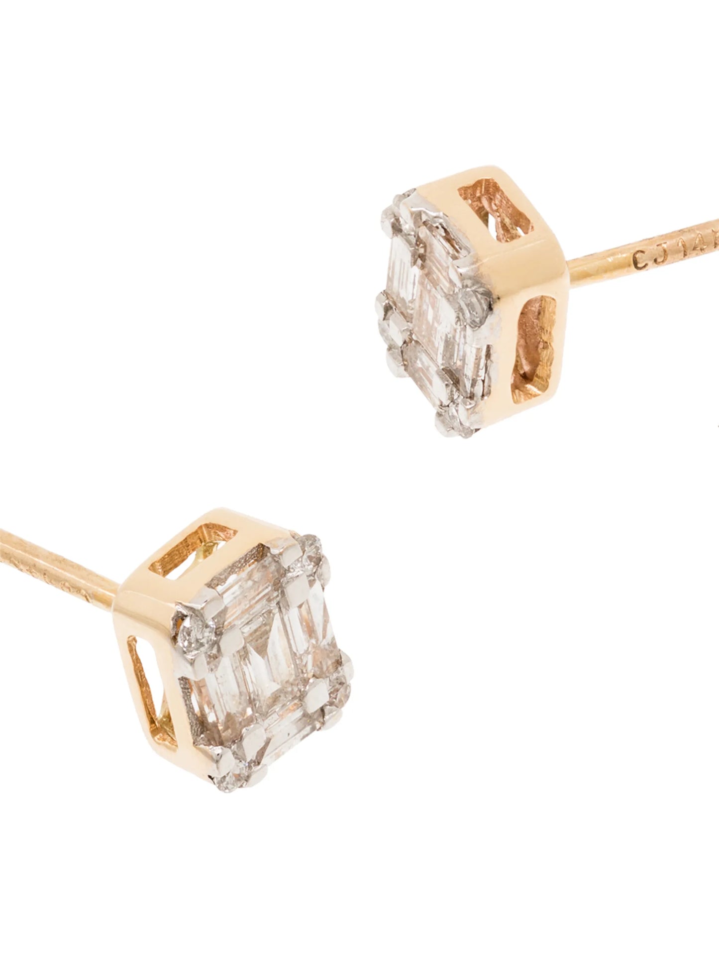 14kt yellow gold diamond stud earrings
