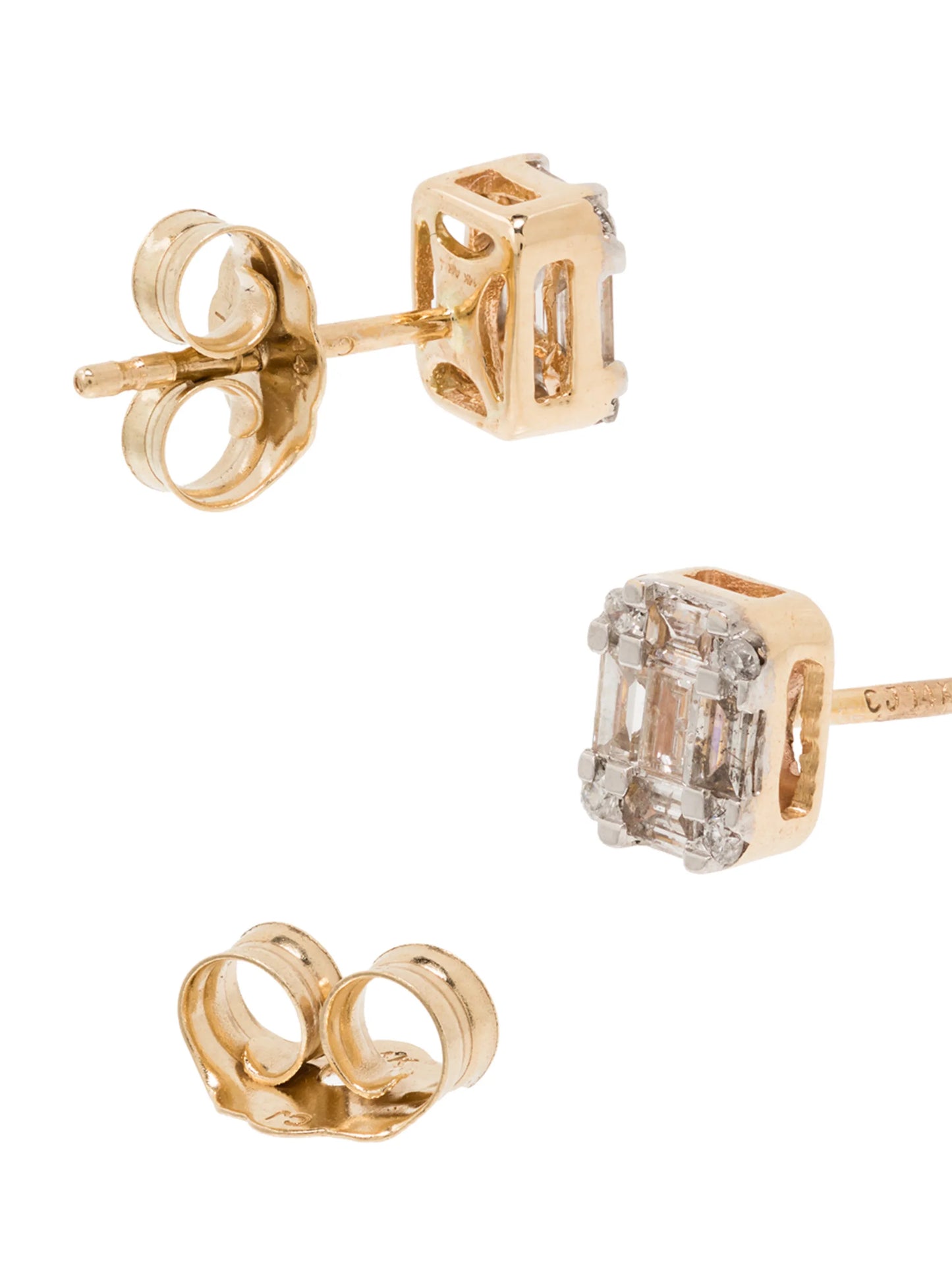 14kt yellow gold diamond stud earrings