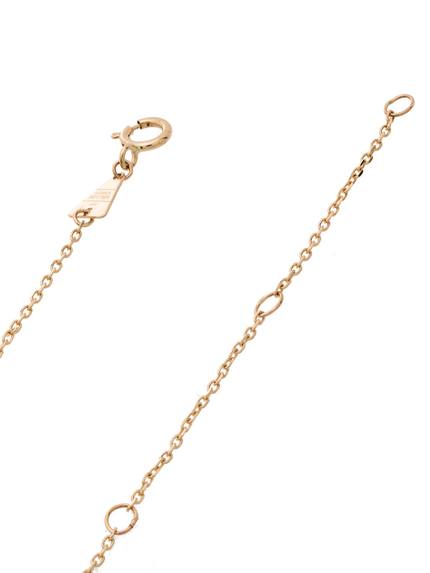 14K yellow gold Half Riviera diamond necklace